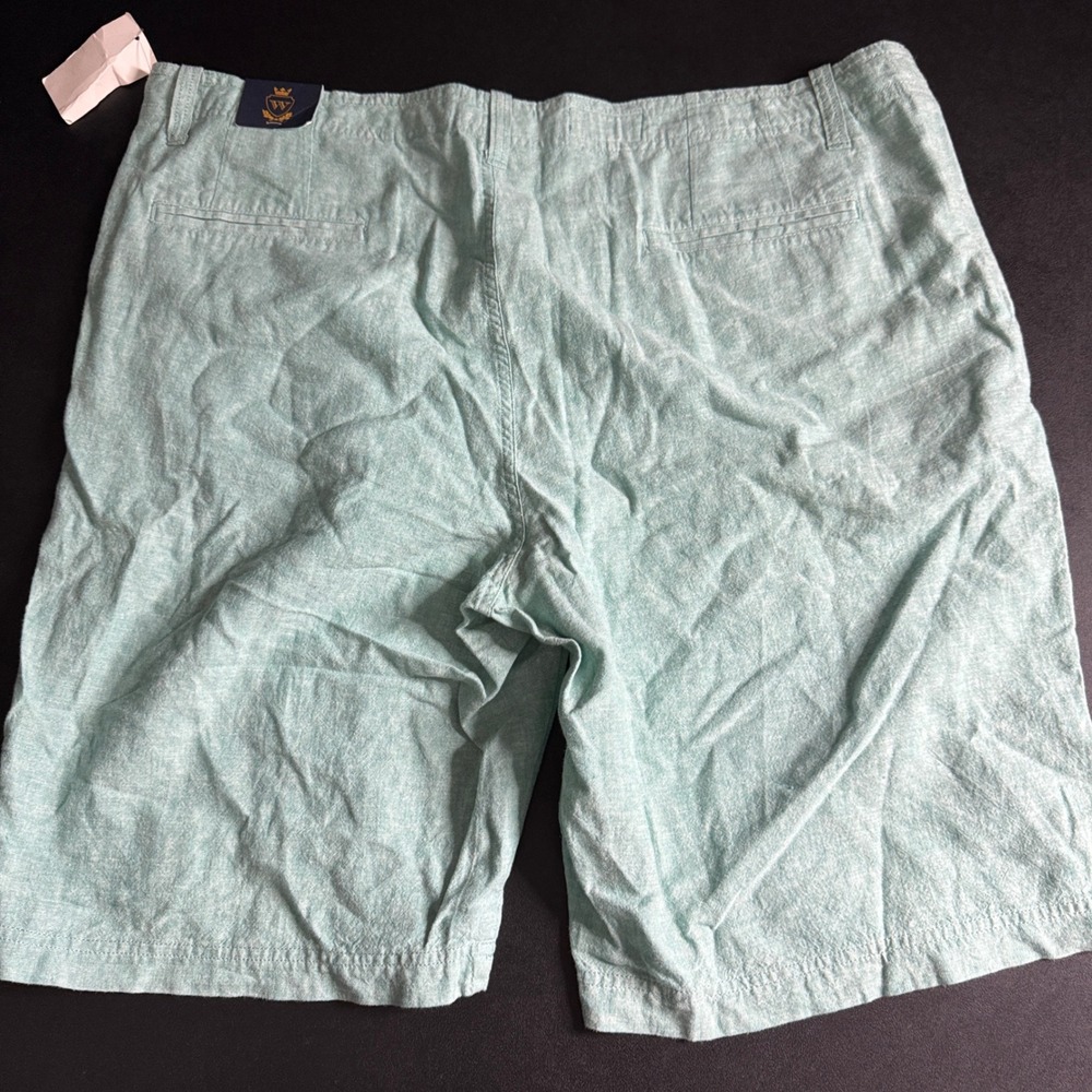 Wallin &‎ Bros Men's 40W Green Linen Cotton Blend Casual Shorts